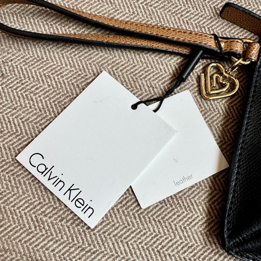 Calvin Klein Black Saffiano Leather Wristlet - NWTs - Picture 5 of 14
